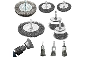ZPSNDP 9 Stück Drahtbürste Bohrmaschine Set, Drahtbürste Akkuschrauber, Dratbürstenaufsatz Bohrmaschine, für zum Polieren, Schleifen, Entrosten und Entgraten