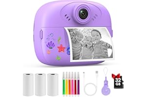 ADUARJO Fotocamera Per Bambini Con Stampa Istantanea Per Ragazze E Ragazzi Di Età 3-12 Anni, Fotocamere Istantanee Per Bambini 1080p Regali Di Natale E Compleanno Per Ragazze E Ragazzi Di 3-10 Anni