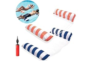 YUILLE 2 Stück Aufblasbare Hängematte,Pool Hängematte Wasser Hängematte,Aufblasbare Schwimmbett,Pool Lounge Luftmatratze,Schwimmende Lounge