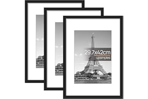 upsimples 3 Pack Bilderrahmen A3, Rahmen A3 Schwarz, Picture Frame 29,7x42 cm