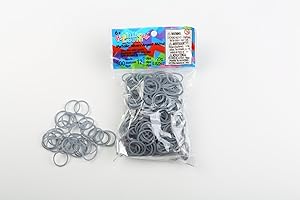 Haargummis Rainbow Loom Silber Metall
