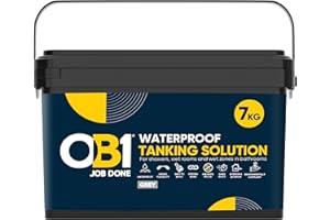 OB1 Grey Waterproof Tanking Solution 7kg - For Bathrooms, Wet Rooms, Swimming Pools and Utility Areas - Interior & Exterior - Prevents Mould - Quick Drying