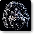Fractal Artworks Cockapoo Coaster with Stunning Fractal Art Design. Black Cockapoo #1-1
