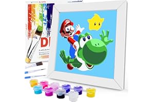 Sencangxun Malen Nach Zahlen füR Kinder Ab 6 7 8 9 10 11 Jahre Mädchen Junge, Diy Handbemalte Kits Acrylpigment Kunstwerk Mädchen Geschenke 7 Jahre (Mit Rahmen 20x20cm)