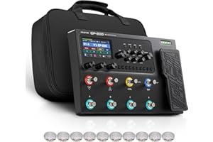 VALETON Gitarren Bass Multi-Effekt Prozessor mit Amp Modellierung IR Cabinets 240+ Effekte 140 Amp Simulationen 100 Drumrhythmen Looper USB Audiointerface MIDI I/O Expression Pedal GP-200 + Tasche