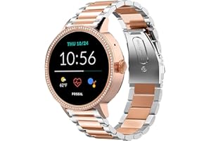 Compatible for Fossil Women Gen 5E Band, onetuo Stainless Steel Metal Replacement Strap Bracelet Compatible for Fossil Women's Gen 5E 42mm Smartwatch