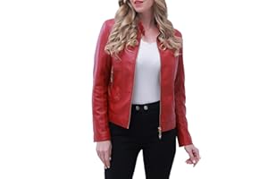 chiguomaoyi - Chaqueta de piel sintética para mujer, de motociclista, vintage