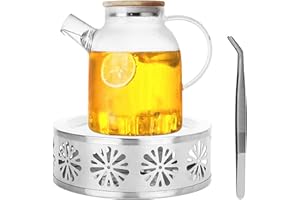 FYting Chauffe Plat,Bougie Chauffe Plat,Chauffe Plat Bougie en Acier Inoxydable avec Pied de Bougie pour Bouilloires à Thé, Chauffe Café et Lait pour Halloween, Noël, Anniversaires (Argent)