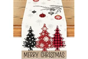 HOQQUE Weihnachtsdeko Innen Tischläufer Weihnachten Deko Weihnachtstischläufer Christmas Decorations Weihnacht Tischdeko Weihnachts Weihnachtsläufer Weinachtsdekorationen Tisch Dekoration Weiße