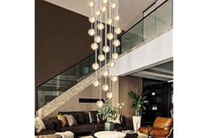 KJLARS Współczesne lampy wiszące LED Lampa wisząca Regulowana wysokość Żyrandole nadaje się do salonu Stół jadalny schody Sypialnia Lampy sufitowe Lampa wisząca (26 lampek kwadrat)