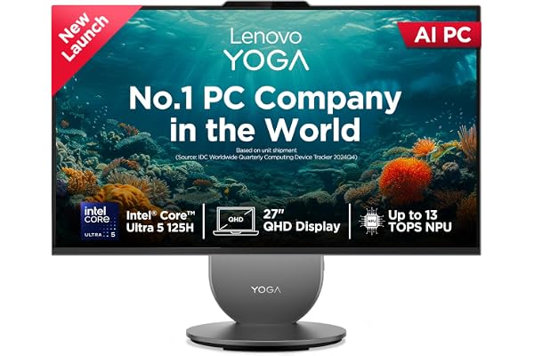Lenovo Yoga AIO Intel Core Ultra 5 125H 27" QHD IPS (16GB RAM/1TB SSD/AI PC/Windows11/Microsoft 365 Basic + Office Home 2024/