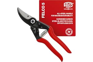 FELCO 5 sekatör bypass kraftfull för högerhänta, blad i härdat stål 50 mm, stålhandtag, snitt upp till 25 mm, robust och pris