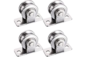 KCNOFNC Polea de 30 mm, cuerda de acero, poleas para cuerdas, polea con 2 rodamientos de bolas | 4 unidades