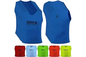 OMKA Leibchen Trainingsleibchen – Markierungshemd für Team Sport, Fussball, Training, Jogging, Hocky, Handball in Gelb, Rot, Grün, Orange, Blau für Herren, Kinder & Damen - ideal für Teams