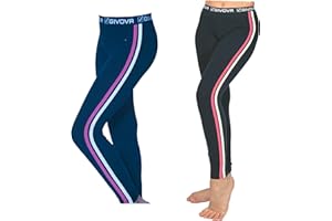 givova Leggings Bambina E Ragazza, Offerta 2 Pezzi, Leggings Lungo in Cotone Elasticizzato