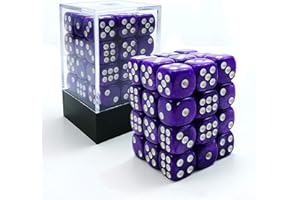 BESCON DICE Bescon 12mm 6 Sided Dice 36 in Brick Box, 12mm Six Sided Die (36) Block of Dice, Marble Purple