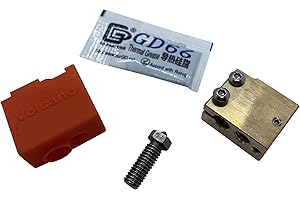 3DPLady Volcano PT100 V2 Heatblock en laiton pour haute température + Volcano en acier trempé Nozzle 0,4 + chaussette en silicone.