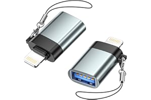 POUTEK Lightning auf USB Adapter (2Stück), adapter usb auf Lightning Adapter USB 3.0 OTG Adapter für iPhone 14 13 12 11 Pro Max/iPad, iPhone USB Adapter Unterstützt USB-Stick, MIDI-Tastatur, Maus und Kamera