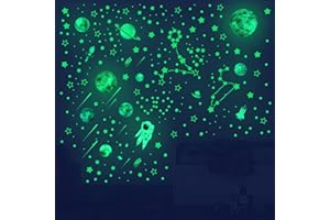 TOPBELIEF Glow in The Dark Stars and Planets Stickers 849Pcs Luminous Dots Stars and Solar System Wall Stickers for Ceiling Space Stickers Wall Decorations for Bedrooms Kids Wallpaper
