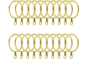 LAKEDO Metal Curtain Rings【20 Pack, Gold】30mm I Heavy Duty Iron Curtain Rings For Hanging Window And Shower Curtains - Drape Sliding Curtain Pole Rings – Silver, Black And Brass Colors