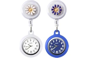 SibyTech Nurse Fob Watch, Clip-on Hanging & Retractable Medical Pocket Watch for Men Women, Pointer Glow in Dark,Health Care Nurse Doctor Brooch Fob Watch