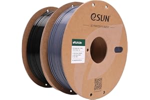 ‎ESUN eSUN PLA Filament 1,75 mm, niestandardowy filament do drukarek 3D PLA, dokładność wymiarowa +/- 0,03 mm (2KG-Szary + czarny)