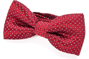 DonDon Edle Kinder Jungen Fliege gebunden und längenverstellbar 9 x 4,5 cm glänzend mit silbernen Punkten