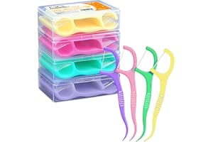 TAOBOSEC Fil Dentaire, 200 Cure Dent Plastique Pour La Dentition Il Y A Quatre Saveurs D'Fil Dentaire Avec Manche Pour Un Nettoyage Facile Des Dents Flosser Dentaire Dans Une BoîTe Avec Un Emballage Portable