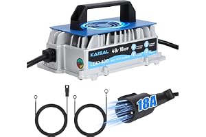 KAISAL 48 V 18 A golfvagn batteriladdare – helautomatisk smart laddare med droppladdningsläge, lämplig för Club Cars, för bly