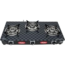 Khaitan 3 Burner Chetak Forged Toughened Glass LPG Gas Cooktop, Manual  Ignition Gas Stove with 1 Year Warranty (ISI Approved) : Amazon.in: Home u0026  Kitchen