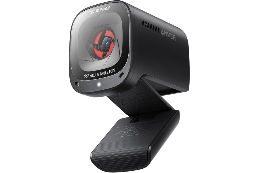 Produktbild: Anker PowerConf C200 2K USB-Webcam, Webcam für Laptops, Mikrofone mit Geräuschunterdrückung und K.I, Integrierte Kameraabdeckung (Generalüberholt)