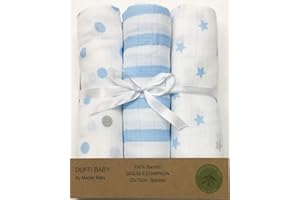 DUFFI BABY Baby Comfort - Gasas estampadas 100% Bambú (3 Pzs) 55x70 cm
