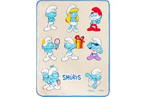 Franco Smerfy pościel super miękka mikro raszlowa narzuta, 117 cm x 152 cm przedmioty kolekcjonerskie