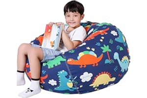 IANULUS Bag Toy Storage, Bean Bag Seat Cushion, Soft, Toy Storage Bag, Plush Bean Bag Cushion, Comfortable, Durable, Toy Storage Bag for Reading and Storing Toys（No Filling）(Cartoon Dinosaur, 18in)