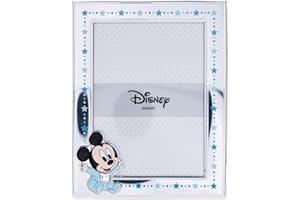 VALENTI & CO. – Disney Baby – Mickey – Cadre photo en argent pour enfants, idée cadeau baptême, naissance ou anniversaire (13 x 18 cm)