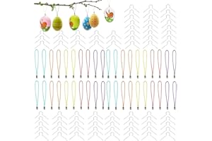 BOOSHMall 150 Stück Aufhänger für Ostereier, 150 Stück Bunte Schnur geeignet zum Aufhängen, Ostern Eieraufhänger Kugelaufhänger, Metallhaken Haken für Kunststoffeier, Osterdekoration