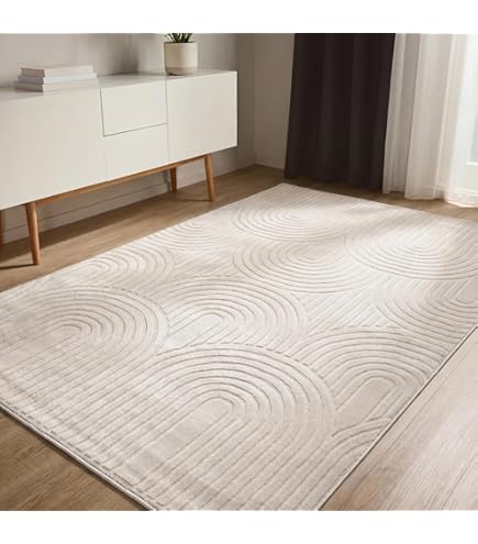 benuta TRENDS Laagpolig tapijt OYO Cream 80x150 cm - modern tapijt voor de woonkamer
