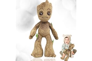 ZHLEARDA Groot Peluche, 30cm Jouet Peluche Dessin Animé, Poupée Peluche, Groot Plush Toys, Coussin Peluche Doux Mignon, Jouet Peluche Groot, Cadeau Anniversaire Enfants pour Filles Cadeau Décoration Chambre