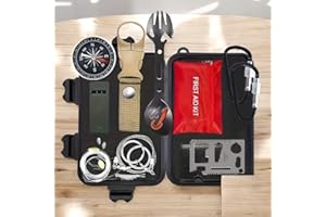 VL VILLORE Kit de Supervivencia Profesional 57 en 1 de Tercera Generación – Emergencias, Montaña, Excursión, Senderismo – Incluye Botiquín de Primeros Auxilios