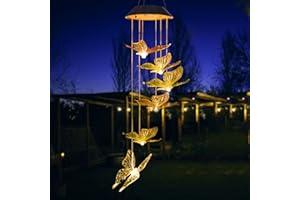 ZVO Schmetterling Solar Windspiel Garten - Solar Schmetterlinge für außen Hängend, Balkondeko Hängeleuchte für Mama Oma Kind - Warmes Licht