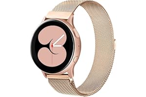 ANNYOO Pasek 20 mm, kompatybilny z Samsung Galaxy Watch Active / Active 2 40 mm / 44 mm / Watch 3 41 mm / Garmin Vivoactive 3/3 Music / Watch 42 mm / Gear S2 Classic, metalowy pasek do zegarka ze