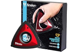 ANALAN Brosse Anti Poils Animaux, Mini Epilateur de Poils d'animaux pour Chiens et Chats, Brosse pour Voitures, Tapis, Peluches, Canapé et Meubles(Rouge)