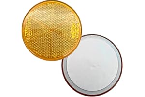 DOJA Barcelona | Reflectante para Remolques Redondo | Catadioptrico Adhesivo | Pack 10 Amarillo | Reflectantes Remolque, Catadrioptico Caravana, Catadioptrico Tractor, Catadioptrico Moto, Coche
