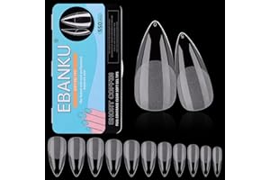 EBANKU 550sztuki Tipsy do paznokci, zestaw tipsów do paznokci Full Cover Soft Gel Tips Wyczyść Zestaw Tipsów sztuczne paznokcie do salonów paznokci i DIY zdobienia paznokci(Sztylet)
