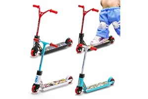 BakeWhiz Finger Scooter 4PCS Tech Deck Scooter Plastic Cute Mini Two Wheel Teck Deck Finger Skateboards for Party Favors/Finger Training Sports/Interactive Novelty Party Birthday Gifts/Finger Boards