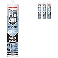 Pack of 3 Soudal Fix All Crystal Clear 100% Transparent Neutral Silicone Sealant Adhesive