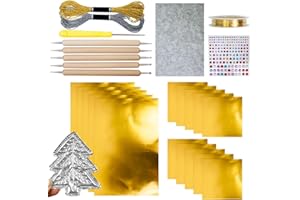 GÉNÉRIQUE Aluminum Foil Craft - Decorative Foil Embossing Kit | Shiny Gold Glitter Effect Craft Accessory for Art Projects and Adults