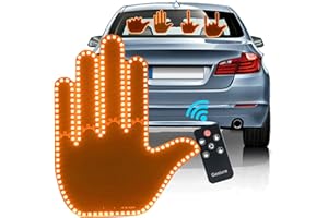 Pumwoy Car Finger Light With Remote 4 Gesture, Car Back Window LED Sign Light Hand Road Rage Signs, Fun Gesture Light Hand Gesture Gadgets, Funny Gesture Light Middle Finger Light