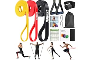 JJSHUND Resistance Bands Set, 3 Levels Exercise Bands Pull Up Bands for Men Women, Pull Up Assistance Bands for Strength Training, Pilates, Yoga, Muscle Toning, Body Stretching