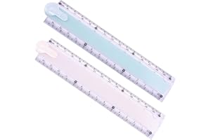 Karjiaja 2PCS Plastic Folding 30Cm Transparent Geometric Ruler For School Children & Office